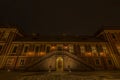 Library in night town Ostrov near Karlovy Vary city Royalty Free Stock Photo