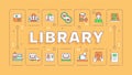 Library orange word concept