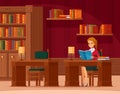 Library Reading Room Flat Royalty Free Stock Photo