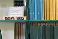 Library reserved book shelf