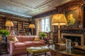 Library room in Hever Castle Royalty Free Stock Photo