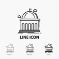Library, school, education, learning, university Icon in Thin, Regular and Bold Line Style. Vector illustration