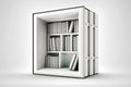 a library with shelves inside of it Royalty Free Stock Photo