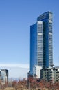 Library of trees, the new Milan park overlooking the Palazzo della Regione Lombardia, skyscraper. Lombardy, Italy. Bam. Royalty Free Stock Photo