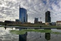 Library of trees, new Milan park. Unicredit skyscraper, Vertical forest. Paths of the park with a panoramic view. Italy Royalty Free Stock Photo