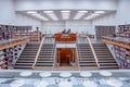 Library in Vyborg with natural light from round windows in the ceiling of the famous Finnish architect Alvar Aalto