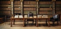 A library room full of ancient and old books and manuscripts