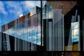 Light reflection art in the windows of the library in Delft, the