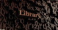 Library - Wooden 3D rendered letters/message