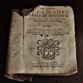 Libro antiguo y raro. Mi vida, de Santa Teresa de Jesus. Editado en Barcelona: EspaÃÂ±a Royalty Free Stock Photo