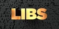 Libs - Gold text on black background - 3D rendered royalty free stock picture