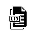 Black solid icon for Libs, data and extension