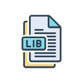 Color illustration icon for Libs, data and extension Royalty Free Stock Photo