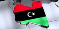 Libya - borders and flag