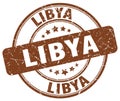 Libya brown grunge round vintage stamp