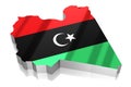 Libya - country borders and flag