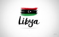 libya country flag concept with grunge design icon logo