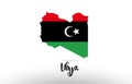 Libya country flag inside map contour design icon logo Royalty Free Stock Photo