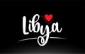 Libya country text typography logo icon design on black background