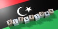 Libya - elections concept - wooden blocks and country flag
