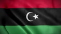 Libya flag background realistic waving in the wind 4K video, for Independence Day or Anthem (Perfect Loop)