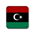 Libya flag button icon isolated on white background