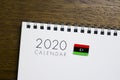 Libya Flag on 2020 Calendar