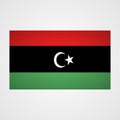 Libya flag on a gray background. Vector illustration