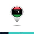 Libya flag map pin vector design template. Royalty Free Stock Photo