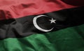 Libya Flag Rumpled Close Up