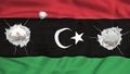 Libya flag waving and perforated Royalty Free Stock Photo