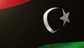 Libya flag waving in the wind. Looping sun rises