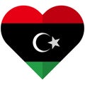 Libya flat heart flag