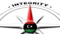 Libya Globe Sphere Flag and Compass Concept Integrity Titles Ã¢â¬â 3D Illustrations Royalty Free Stock Photo