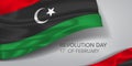 Libya happy revolution day greeting card, banner with template text vector illustration