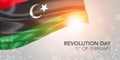 Libya happy revolution day vector banner, greeting card.