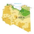 Libya highly detailed physical map