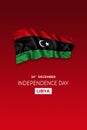 Libya; independence day card with flag