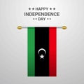 Libya Independence day hanging flag background