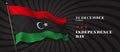 Libya independence day vector banner, greeting card