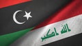 Libya and Iraq two flags textile cloth
