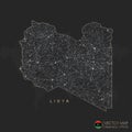 Libya map abstract geometric mesh polygonal light concept