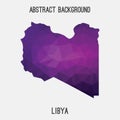 Libya map in geometric polygonal,mosaic style.