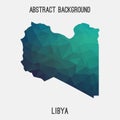 Libya map in geometric polygonal,mosaic style.