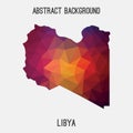 Libya map in geometric polygonal,mosaic style.