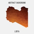 Libya map in geometric polygonal,mosaic style.