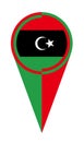 Libya Map Pointer Location Flag