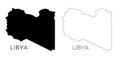 Libya map silhouette Royalty Free Stock Photo