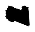 Libya map silhouette. Royalty Free Stock Photo