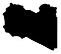 Libya map silhouette vector illustration Royalty Free Stock Photo
